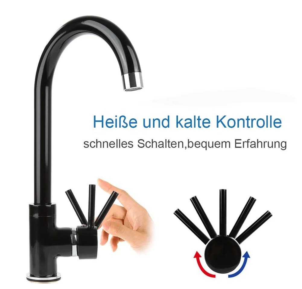 JEOBEST Küchenarmatur Spültischarmatur Mischbatterie 360° Drehbar - Bild 5