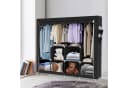 JEOBEST Kleiderschrank Stoffschrank Schwarz mit Kleiderstange und Ablagen Bild 1
