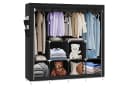 JEOBEST Kleiderschrank Stoffschrank Schwarz mit Kleiderstange und Ablagen Bild 2