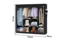 JEOBEST Kleiderschrank Stoffschrank Schwarz mit Kleiderstange und Ablagen Bild 3