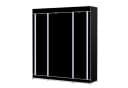 JEOBEST Kleiderschrank Stoffschrank Schwarz mit Kleiderstange und Ablagen Bild 4