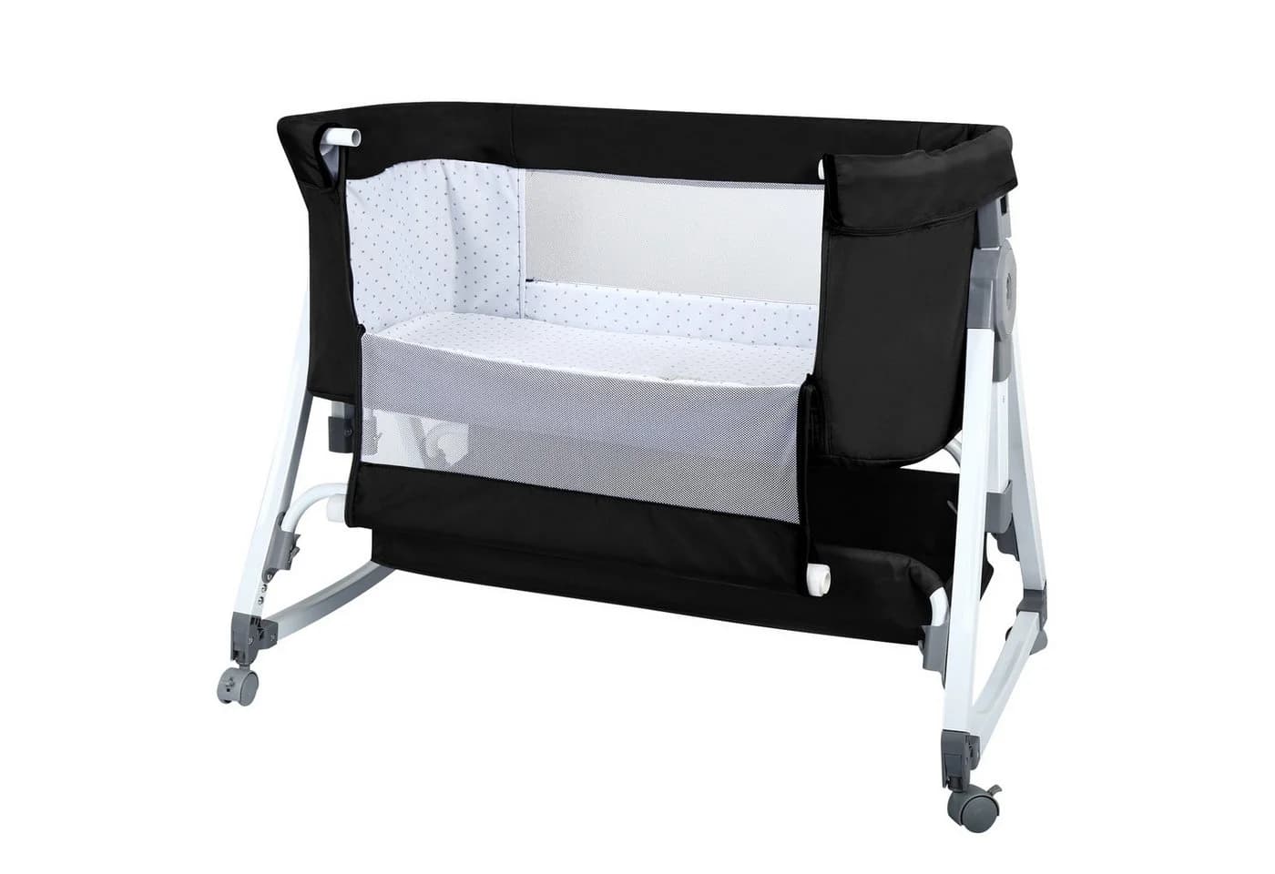 JEOBEST Beistellbett 3 in 1 Babybett mit Moskitonetz und Stauraum