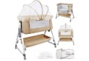 JEOBEST Beistellbett 3 in 1 Babybett Beige/Weiß mit Moskitonetz Bild 2