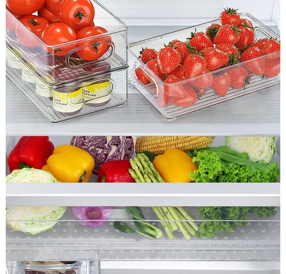 JEOBEST Kühlschrank Organizer Set 6-teilig Transparent Stapelbar