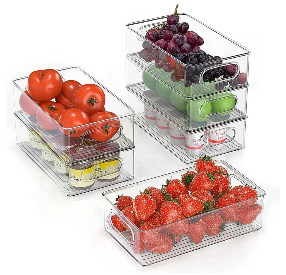 JEOBEST Kühlschrank Organizer Set 6-teilig Transparent Stapelbar - Bild 2