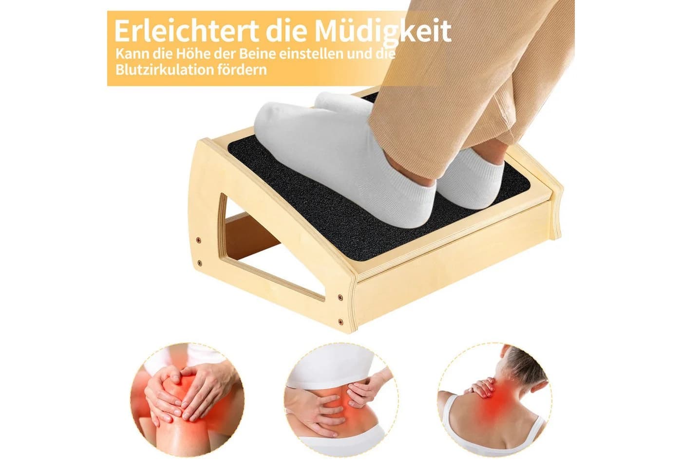 JEOBEST Tritthocker Einstufig Verstellbar Rutschfest Gummi