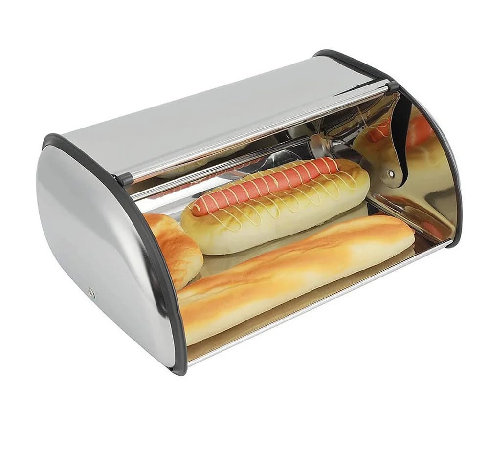 JEOBEST Brotkasten Edelstahl mit Rolldeckel Silber - Bild 2