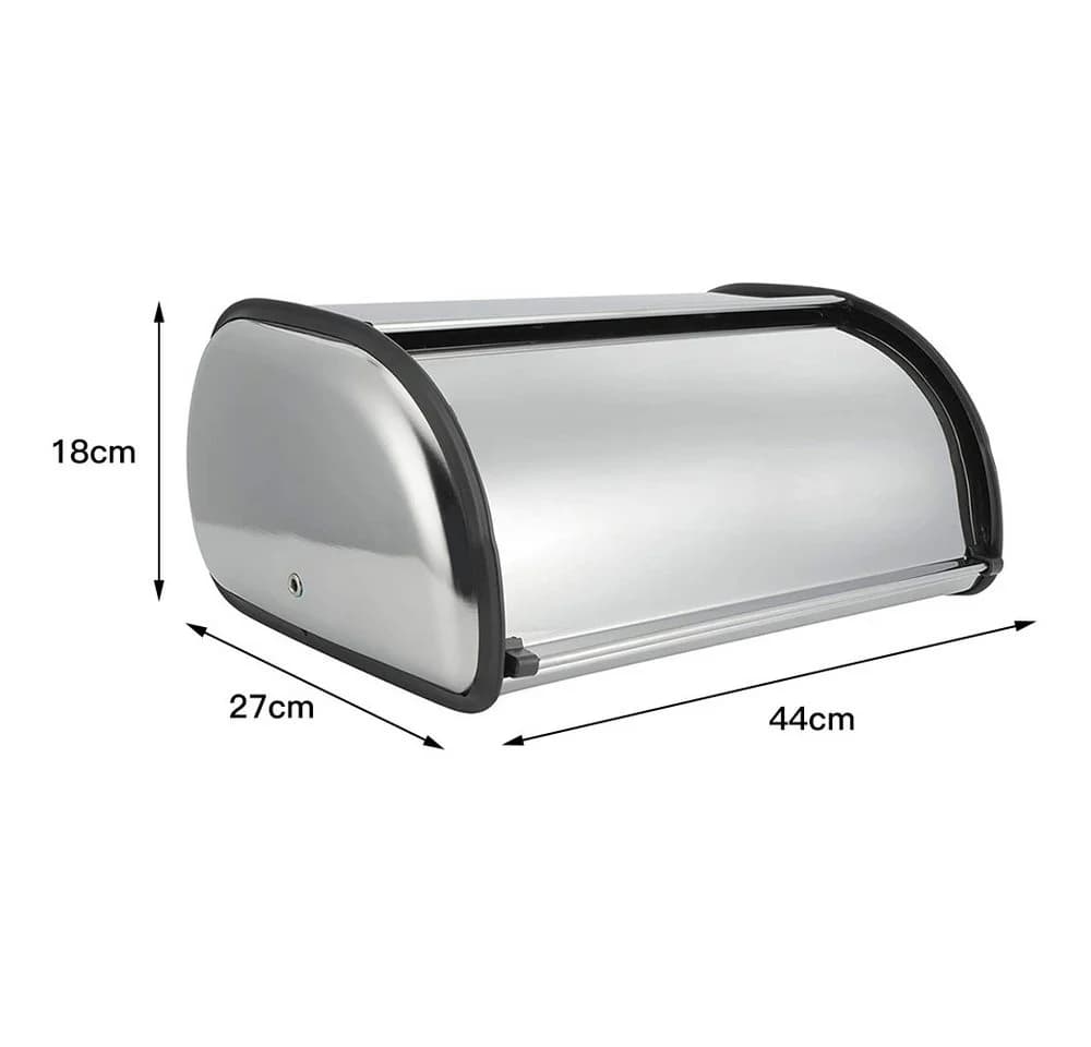 JEOBEST Brotkasten Edelstahl mit Rolldeckel Silber - Bild 4