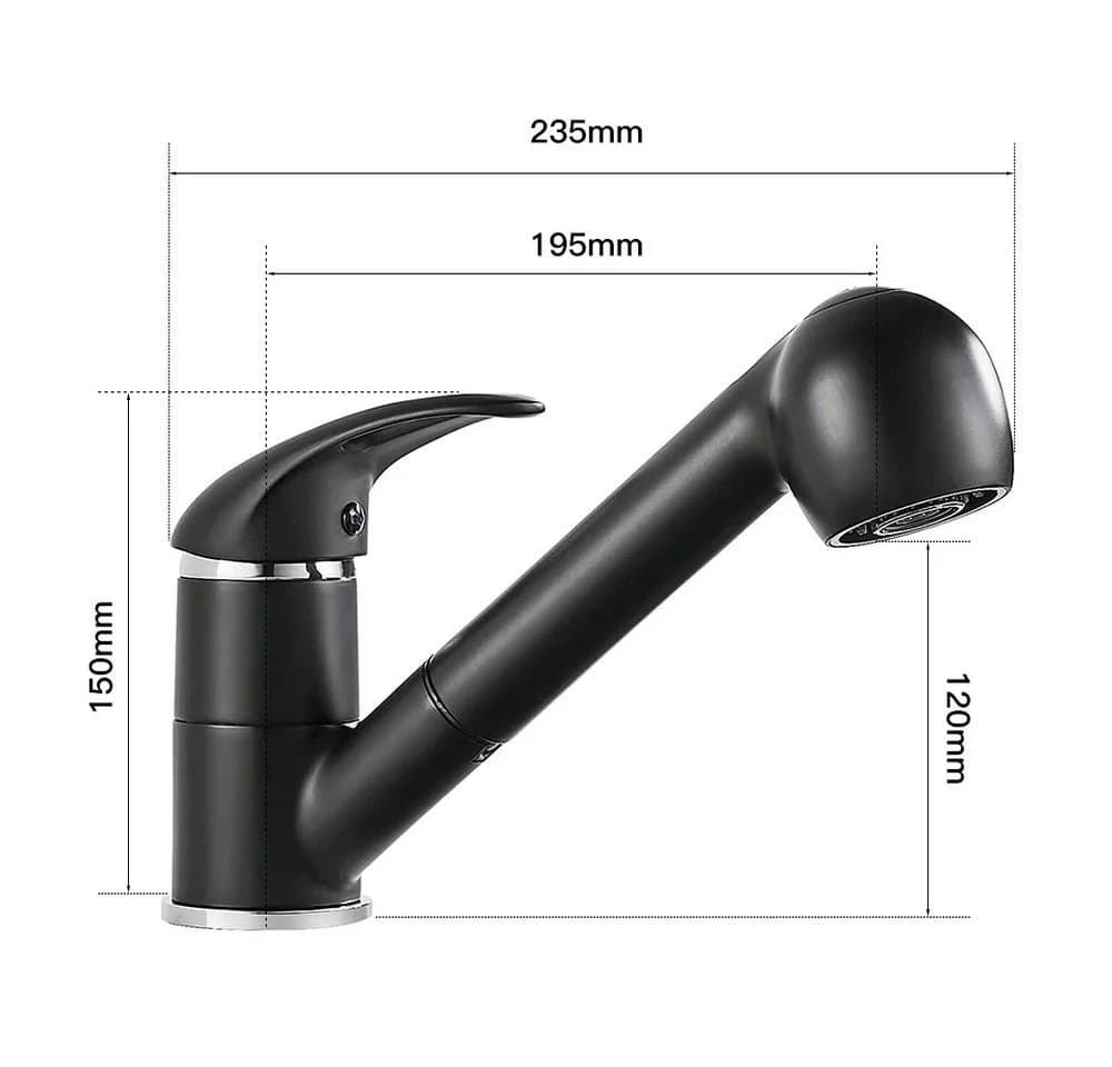 JEOBEST Spültischarmatur Wasserhahn Küche Ausziehbar - Bild 3