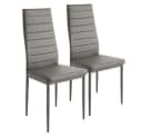 JEOBEST Esszimmerstuhl 2er-Set Grau Kunstleder Metallbeine Bild 2