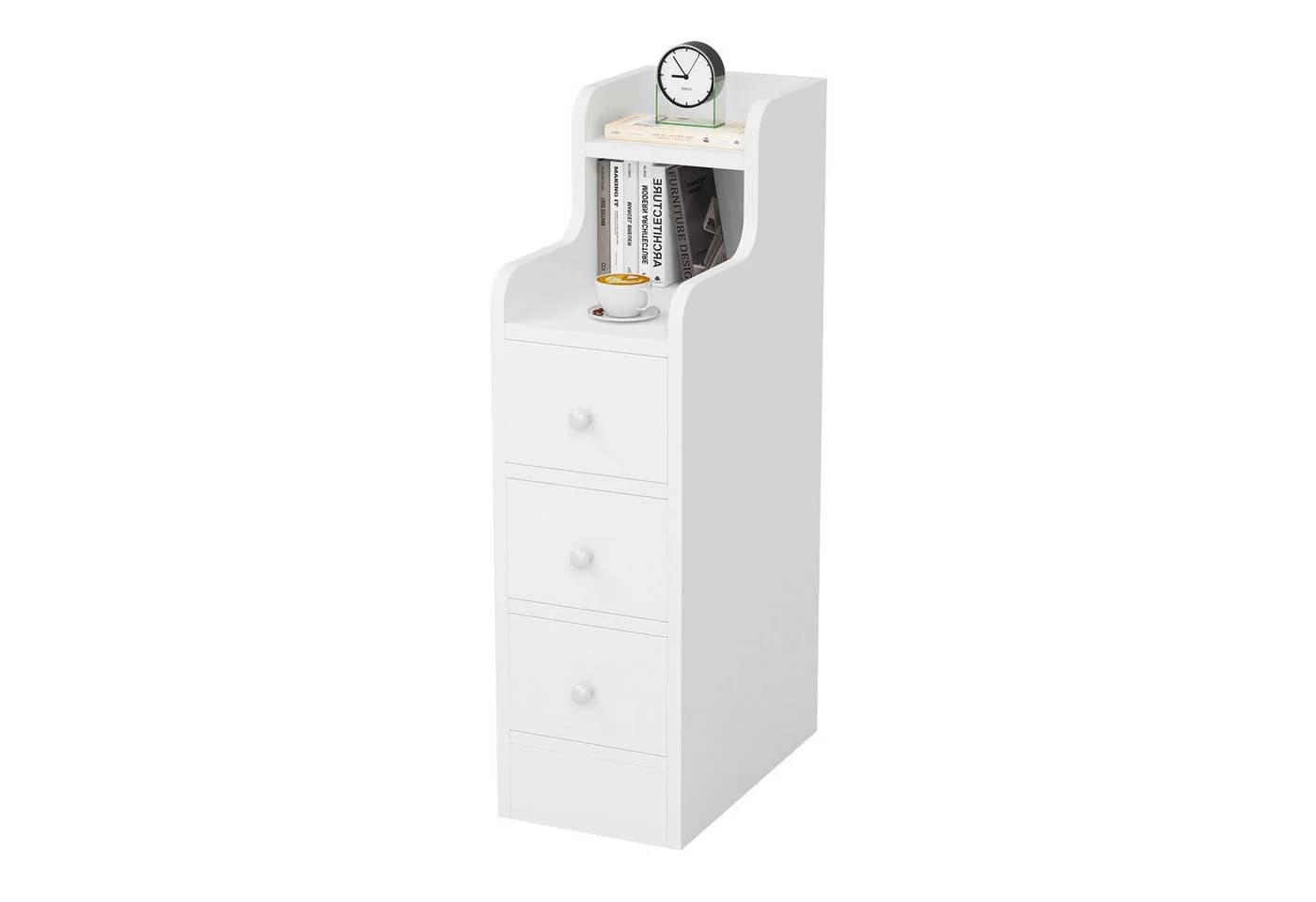 JEOBEST Nachttisch Nachtschrank Schmal, Beistelltisch mit 3 Schubladen - Bild 5