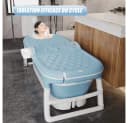 JEOBEST Faltbare Badewanne Erwachsene Blau mit Nackenstütze Bild 1