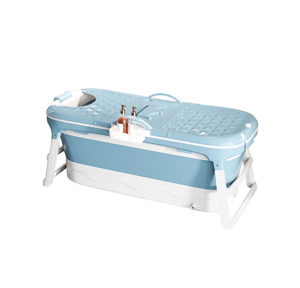 JEOBEST Faltbare Badewanne Erwachsene Blau mit Nackenstütze - Bild 2