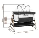 JEOBEST Beistellbett 3 in 1 Schwarz mit Matratze & Moskitonetz Bild 5