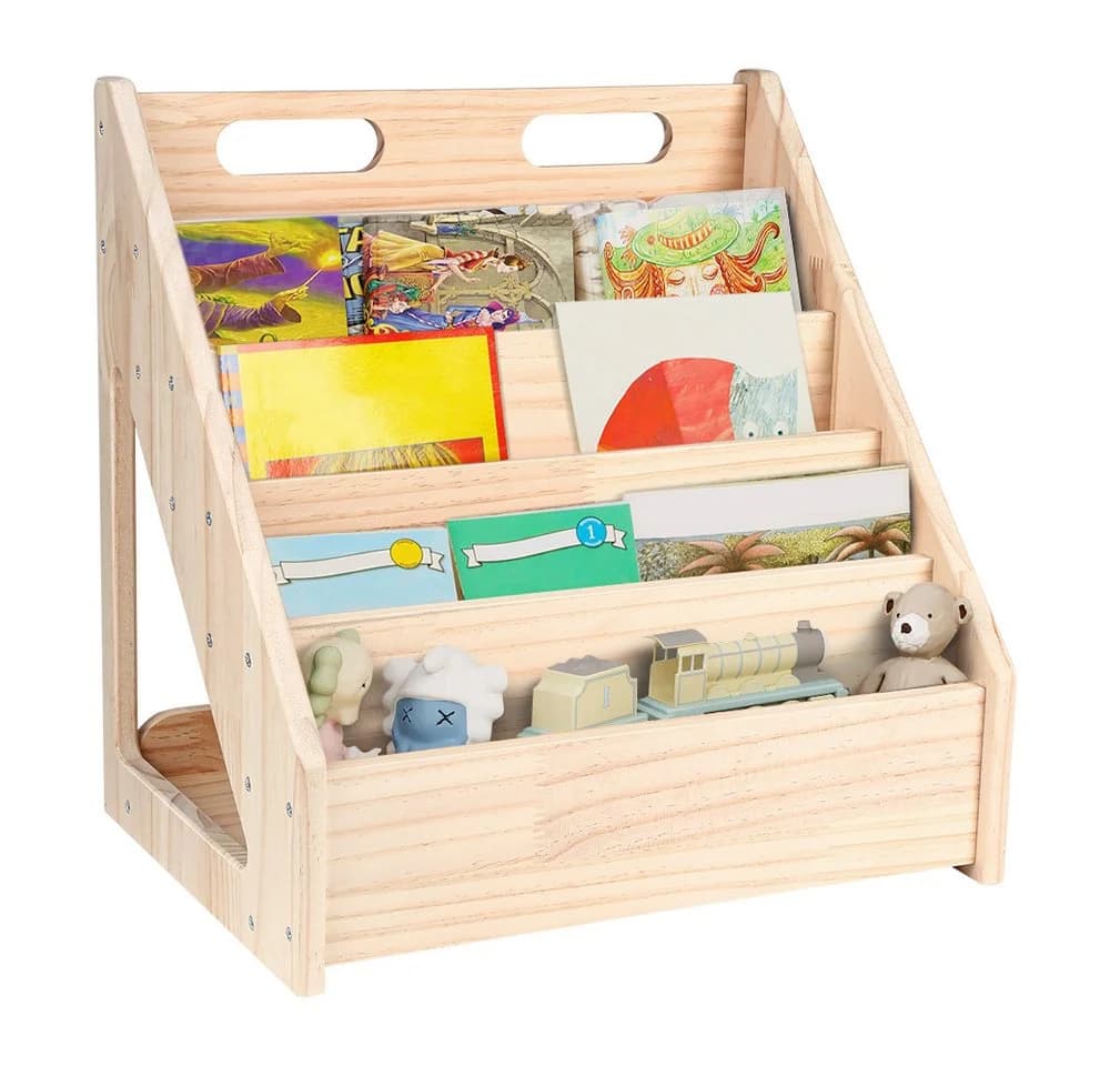JEOBEST 5-stöckiges Bücherregal Kiefernholz Kinderregal - Bild 2