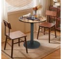 JEOBEST Bartisch Rund Industrieller Stil Braun/Schwarz Bild 3