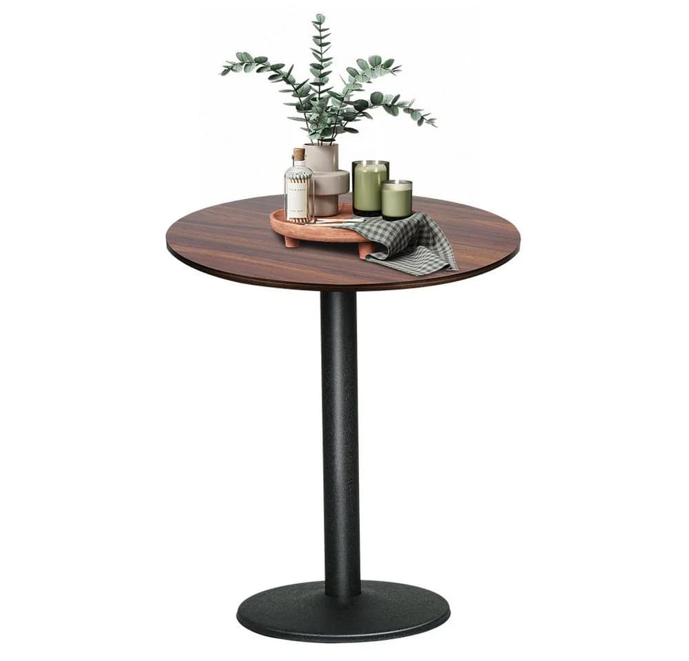 JEOBEST Bartisch Rund Industriestil Holz Metall Schwarz Braun - Bild 2