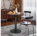 JEOBEST Bartisch Rund Industriestil Holz Metall Schwarz Braun Bild 4