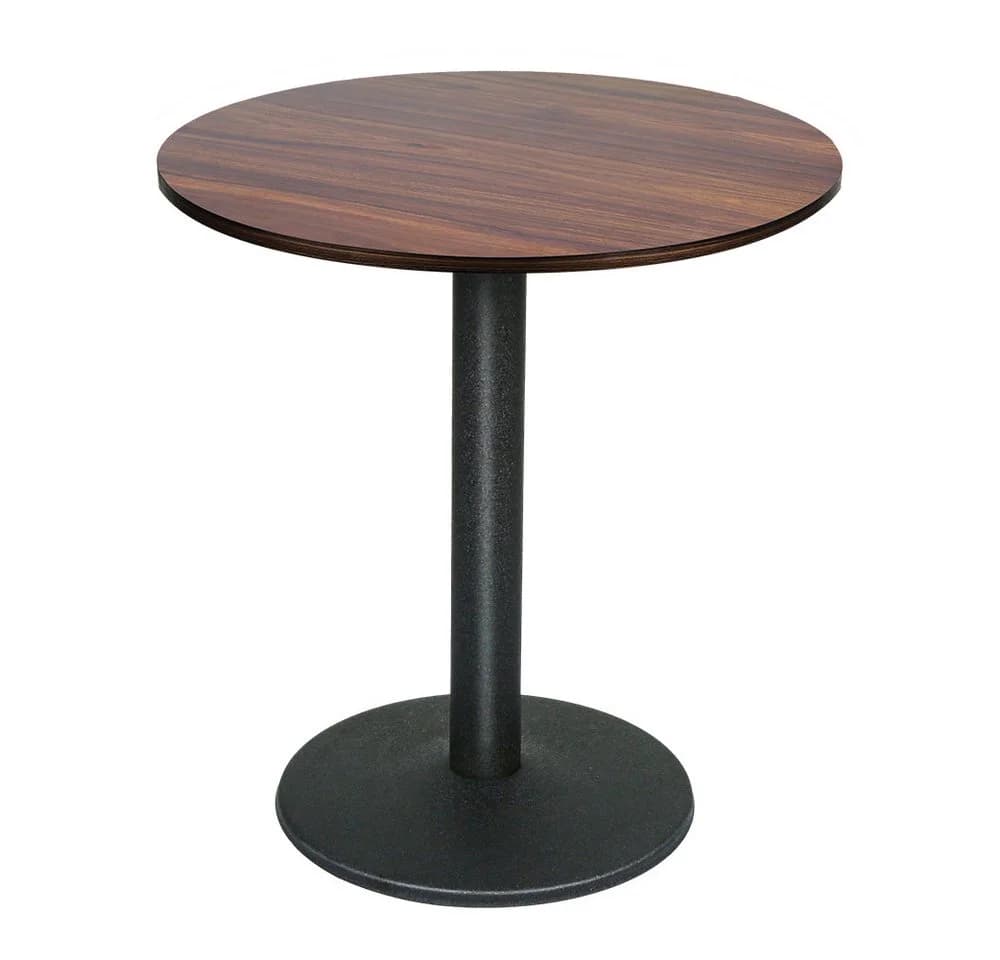 JEOBEST Bartisch Rund Industriestil Holz Metall Schwarz Braun - Bild 5