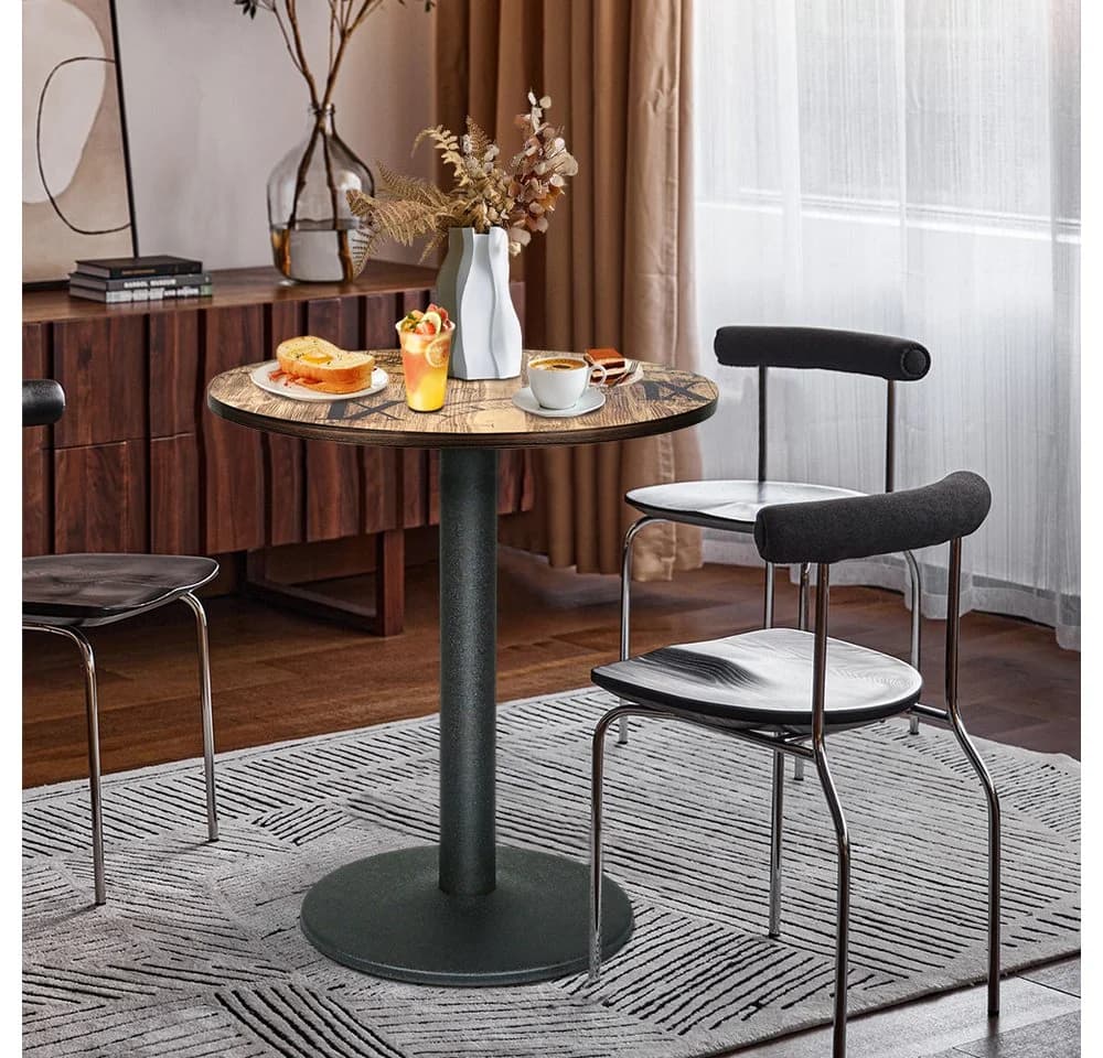 JEOBEST Runder Bartisch Industriestil Braun/Schwarz - Bild 5