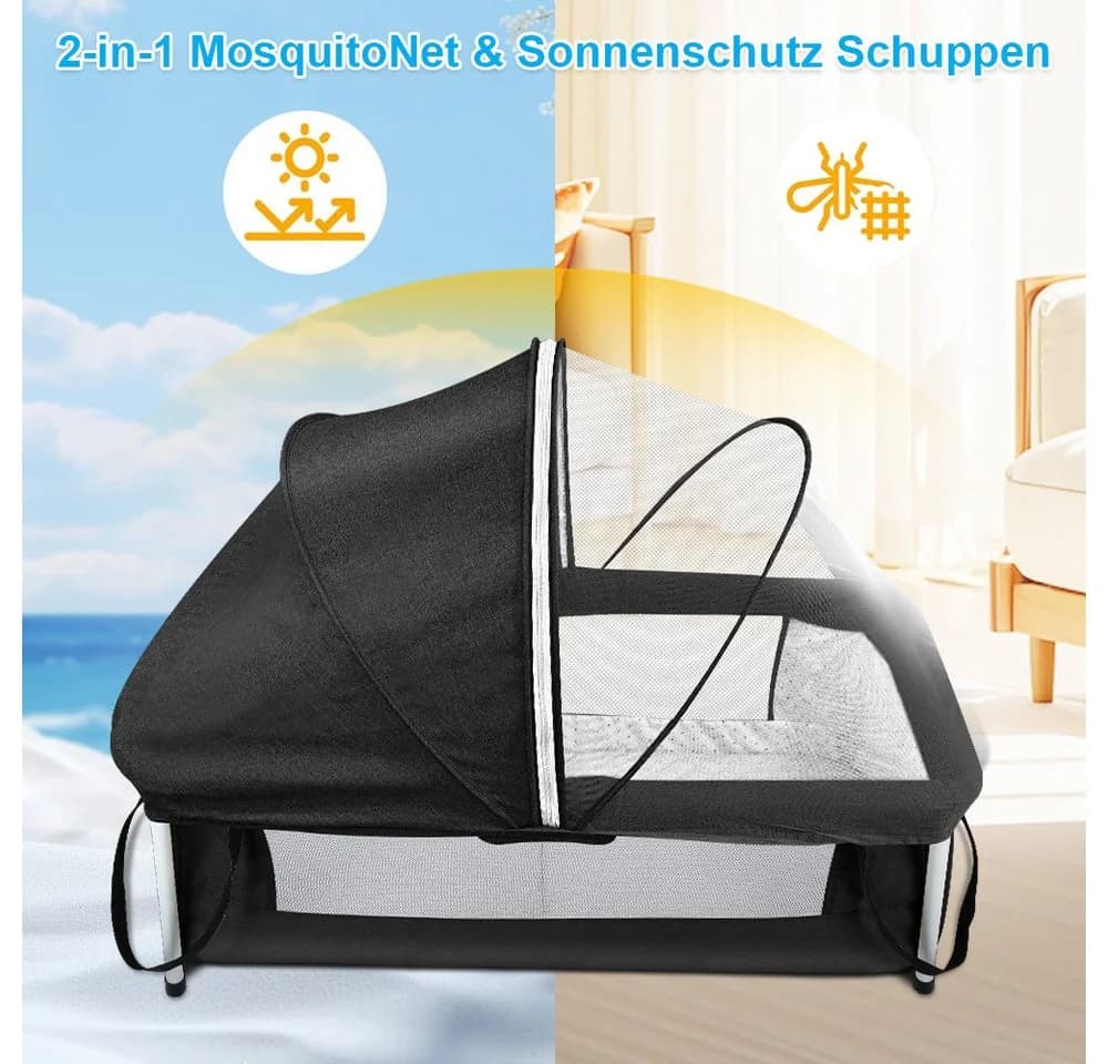 JEOBEST Baby-Reisebett 2-in-1 Reisebett mit Moskitonetz - Bild 3