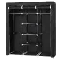 JEOBEST Stoffschrank Kleiderschrank Schwarz mit 2 Kleiderstangen Bild 2