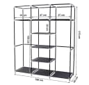 JEOBEST Stoffschrank Kleiderschrank Schwarz mit 2 Kleiderstangen Bild 4