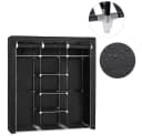 JEOBEST Stoffschrank Kleiderschrank Schwarz mit 2 Kleiderstangen Bild 5