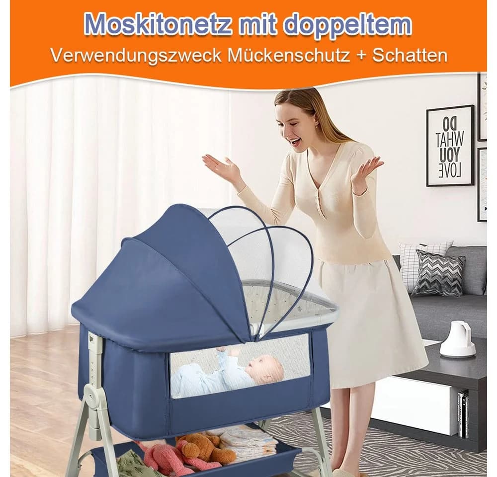 JEOBEST Beistellbett 3 in 1 Babybett mit Moskitonetz - Bild 5