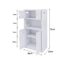 JEOBEST Badkommode Freistehende Bodenschränke, Beistellschrank, Aufbewahrungsschrank, Platzsparendes Badmöbel, Weiß Bild 4