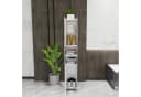 JEOBEST Badkommode Badzimmerschrank Schmal, Badschrank hoch, Beistellschrank, Platzsparendes Badmöbel, Weiß Bild 3