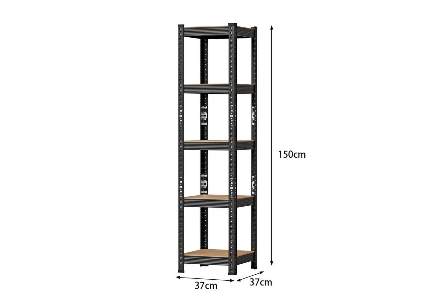 JEOBEST Schwerlastregal Schwarz Metall MDF Stecksystem - Bild 5
