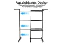 JEOBEST Wäscheständer Turm Ausziehbar Weiß 3 Ebenen Bild 4