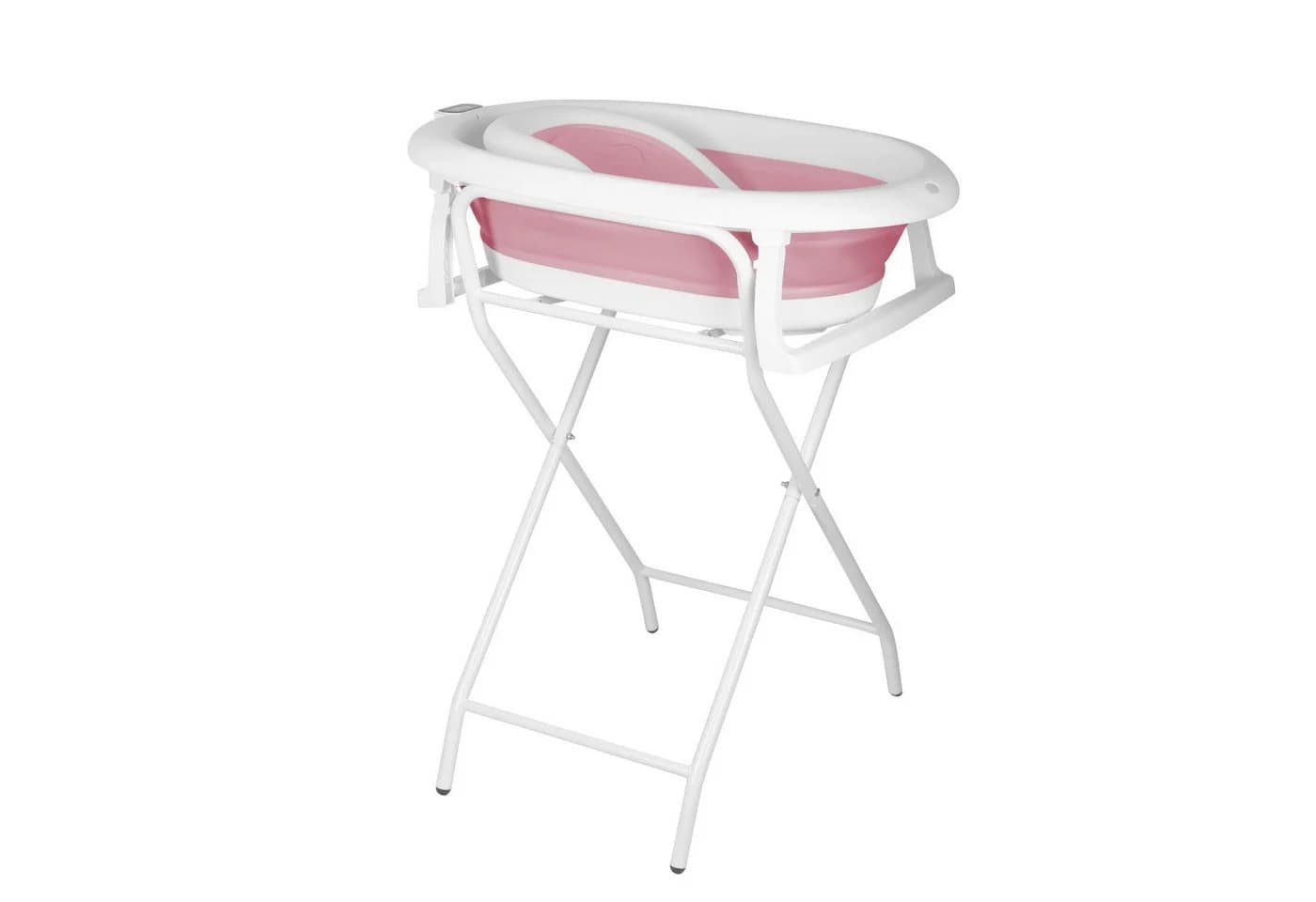 JEOBEST Babybadewanne mit Gestell, Faltbar, Temperatursensor, Rosa - Bild 2