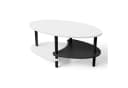 JEOBEST Couchtisch Oval 90x50cm mit 2 Ablagen Skandinavisch Bild 2