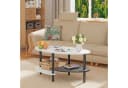 JEOBEST Couchtisch Oval 90x50cm mit 2 Ablagen Skandinavisch Bild 3