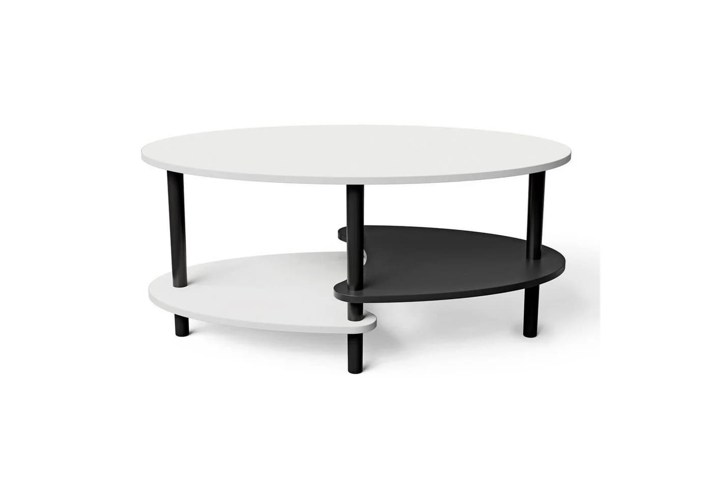 JEOBEST Couchtisch Oval 90x50cm mit 2 Ablagen Skandinavisch - Bild 5