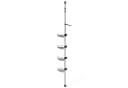 JEOBEST Teleskopregal Duschablage ohne Bohren Höhenverstellbar 75-300cm Metall Eckregal Badregal mit 4 Duschkörben Edelstahl Bild 1