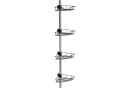 JEOBEST Teleskopregal Duschablage ohne Bohren Höhenverstellbar 75-300cm Metall Eckregal Badregal mit 4 Duschkörben Edelstahl Bild 2