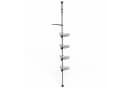 JEOBEST Teleskopregal Duschablage ohne Bohren Höhenverstellbar 75-300cm Metall Eckregal Badregal mit 4 Duschkörben Edelstahl Bild 3