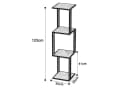 JEOBEST Standregal Industriestil 4 Ablagen Schwarz/Braun Bild 3