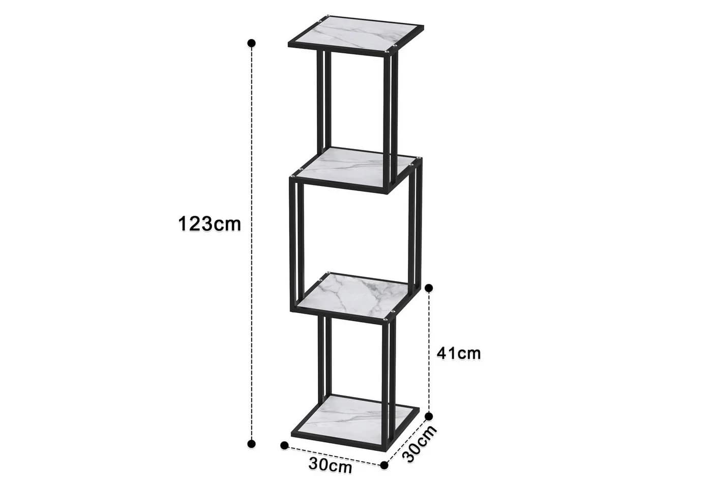 JEOBEST Standregal Industriestil 4 Ablagen Schwarz/Braun - Bild 3