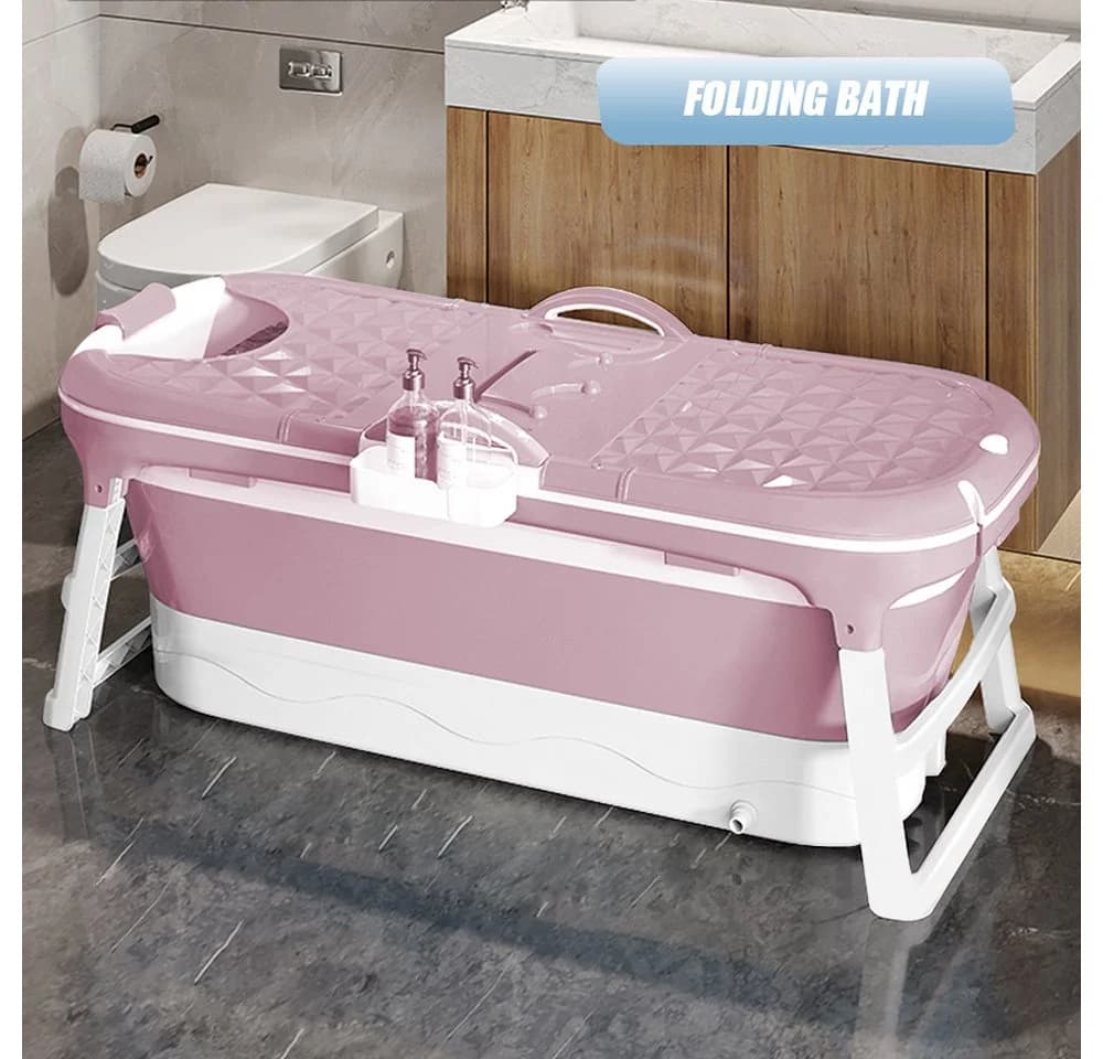 JEOBEST Faltbare Badewanne Erwachsene Blau mit Nackenstütze - Bild 4