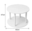 JEOBEST Couchtisch Rund 60cm Weiß Mit Rollen Bild 5