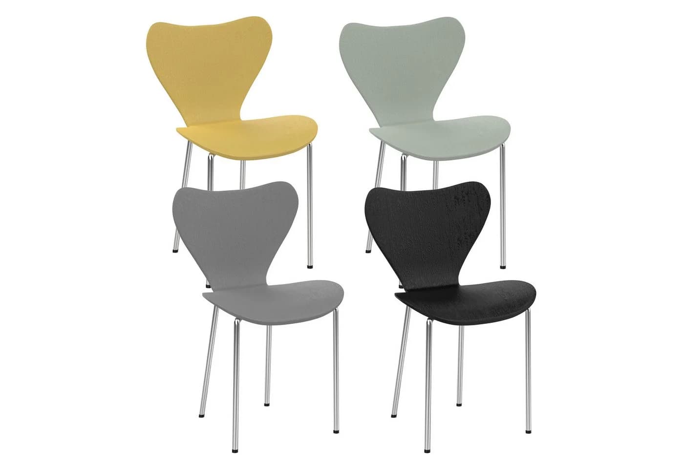 JEOBEST Stapelstuhl 4er Set Modern Polypropylen Metallbeine - Bild 2