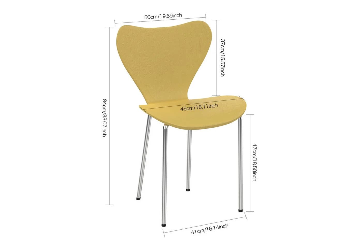 JEOBEST Stapelstuhl 4er Set Modern Polypropylen Metallbeine - Bild 5