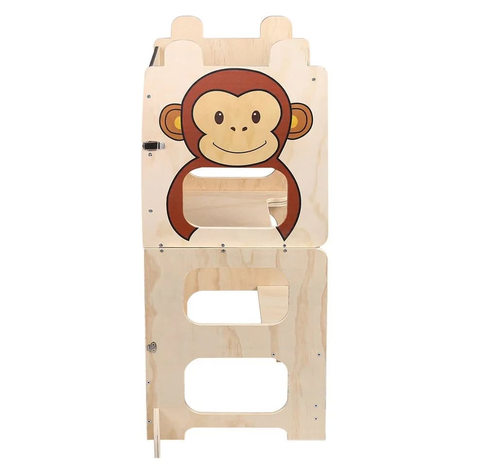 JEOBEST Lernturm Stehhilfe 3-in-1 mit Kreidetafel Braun - Bild 3