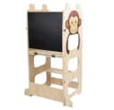 JEOBEST Lernturm Stehhilfe 3-in-1 mit Kreidetafel Braun Bild 4