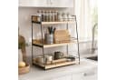 JEOBEST Standregal 3 Ebenen Beige Holzspanplatte Metall Organizer Bild 1