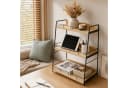 JEOBEST Standregal 3 Ebenen Beige Holzspanplatte Metall Organizer Bild 3